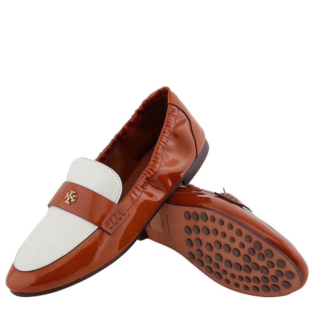 Tory Burch Ballet Loafer Bright Cuoio / Pearl Spongy Sz 5 $298